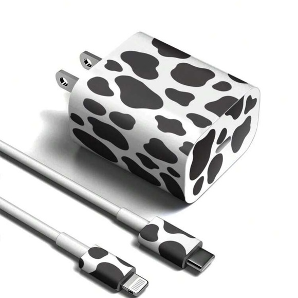 Cow Pattern Data Cable & Charger Head Sticker - Picture 7 of 8